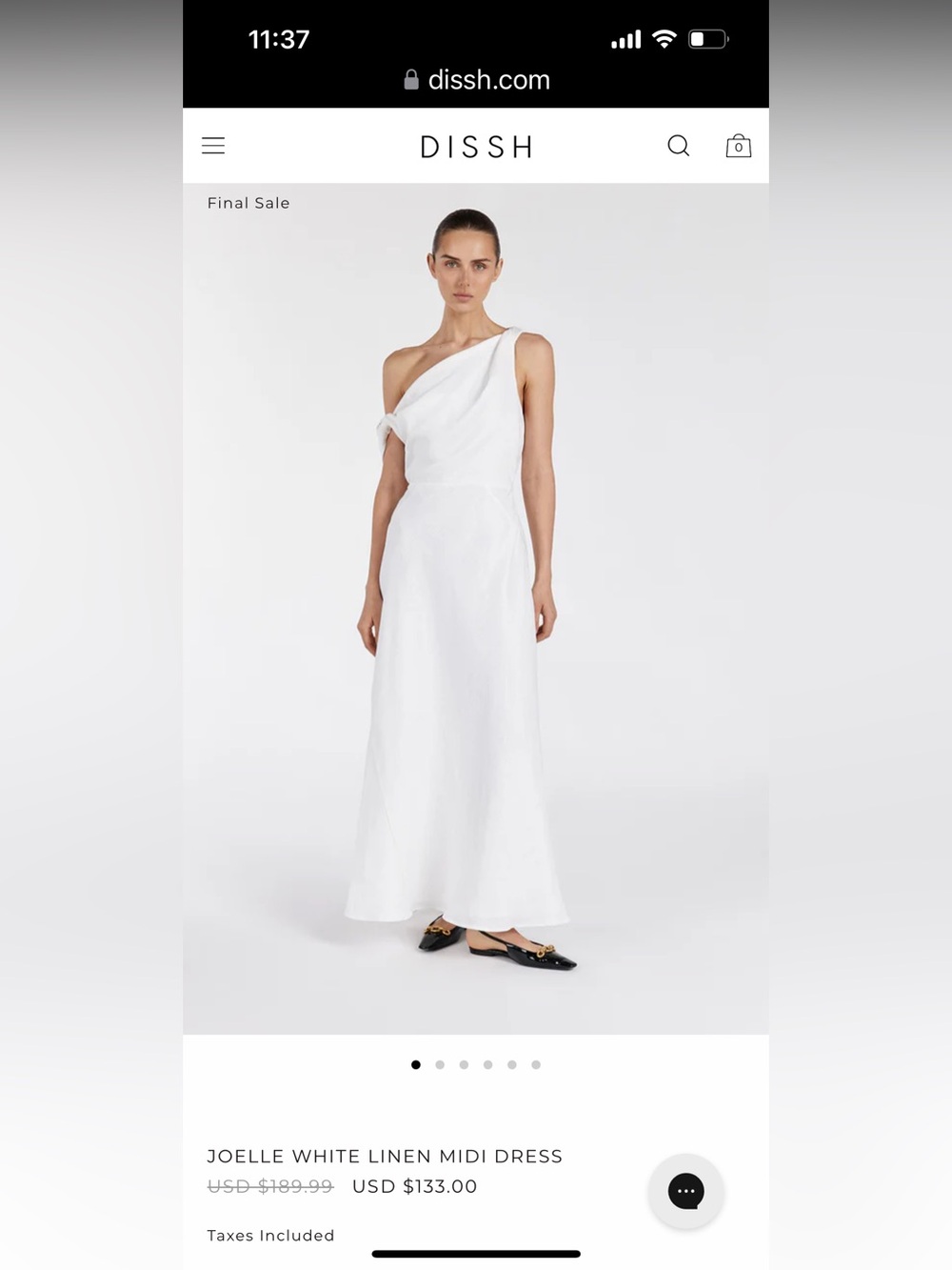 DISSH JOELLE WHITE LINEN MIDI DRESS - Picture 8 of 15